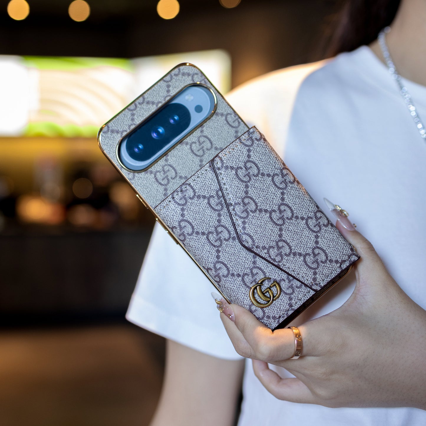 Luxe Google Pixel-telefoonhoesje in kaarthouderstijl