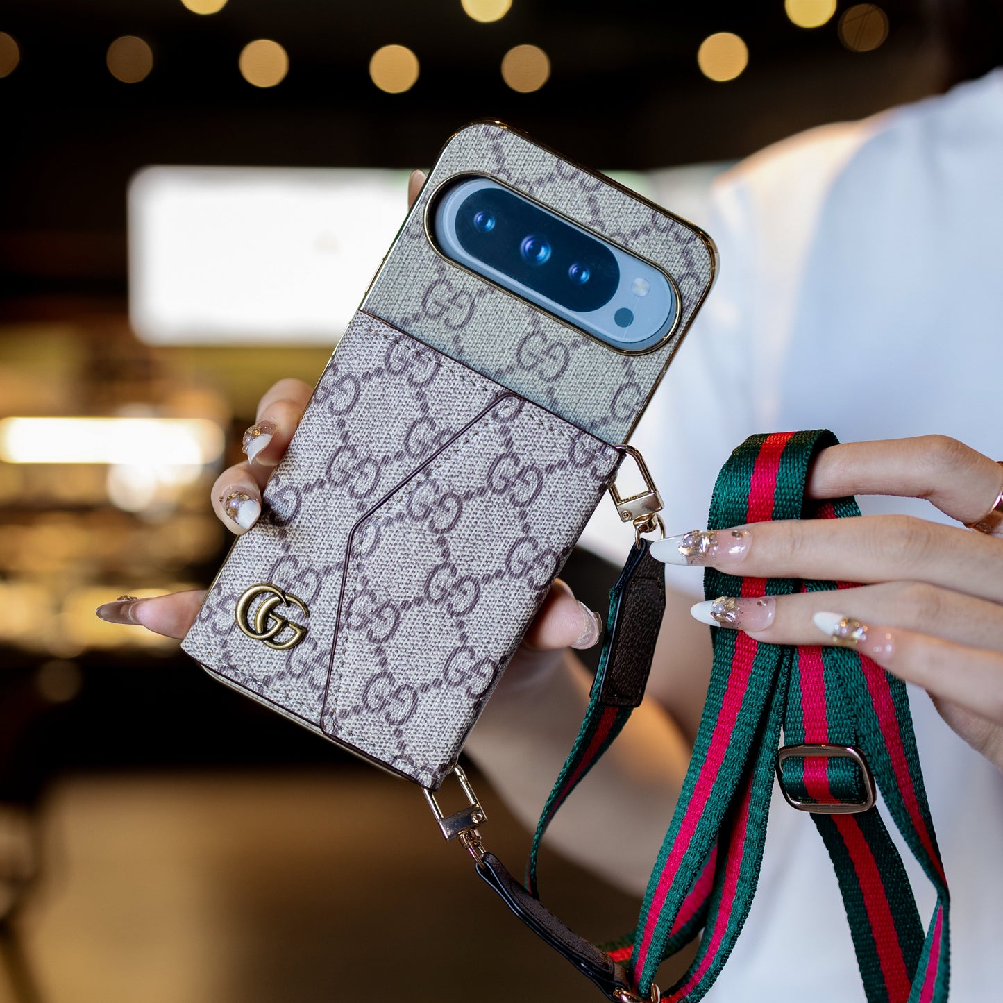 Luxe Google Pixel-telefoonhoesje in kaarthouderstijl