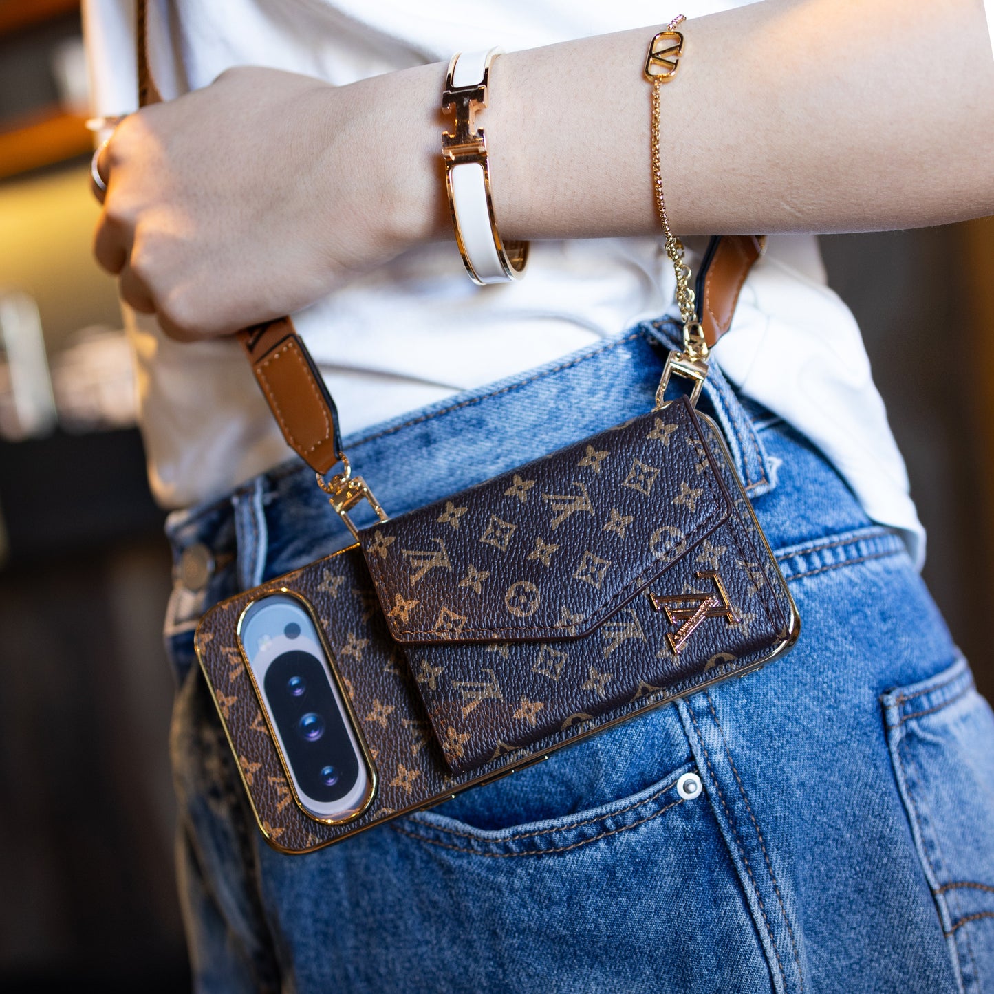 Luxe Google Pixel-telefoonhoesje in kaarthouderstijl