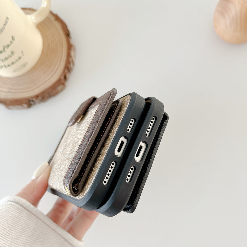 Capa Coach para iPhone com carteira e alça crossbody preta -XK240402