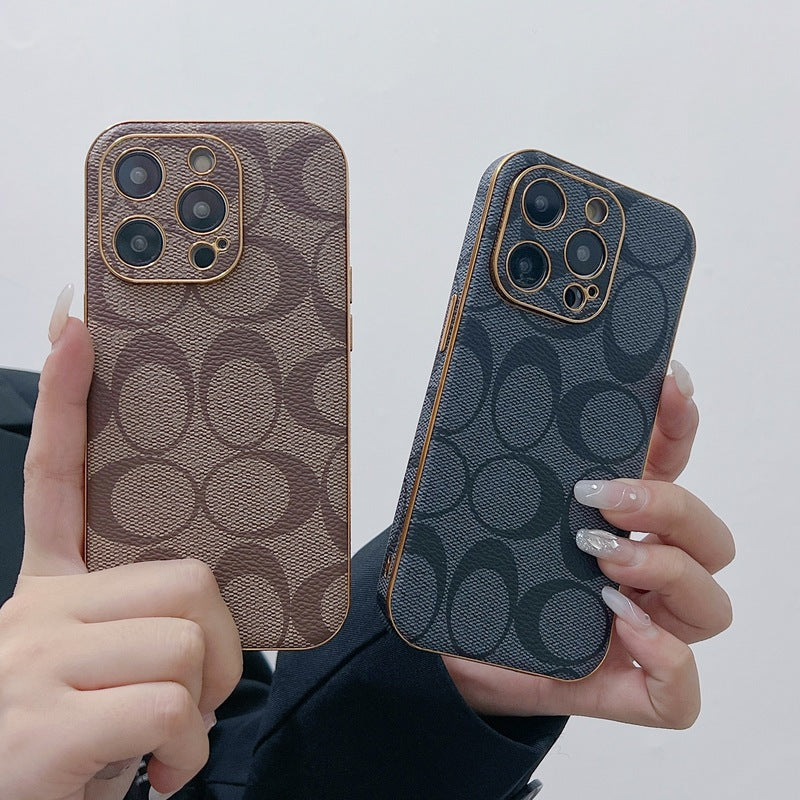 Valmentaja iPhone-kotelo, nahkainen vaalea kulmakarva -QBK240513