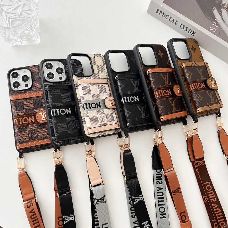 Lou-korttikassin ketju musta & Valkoinen iPhone-kotelo