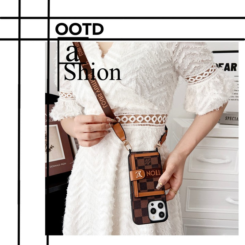 Lou Card Bag Chain Klassiskt brunt iPhonefodral