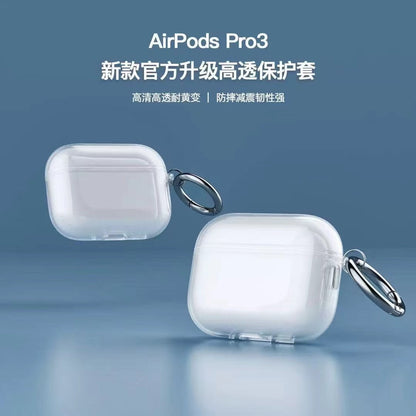 Transparent AirPods Case with Metal Hook