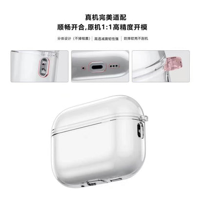 Transparent AirPods Case with Metal Hook