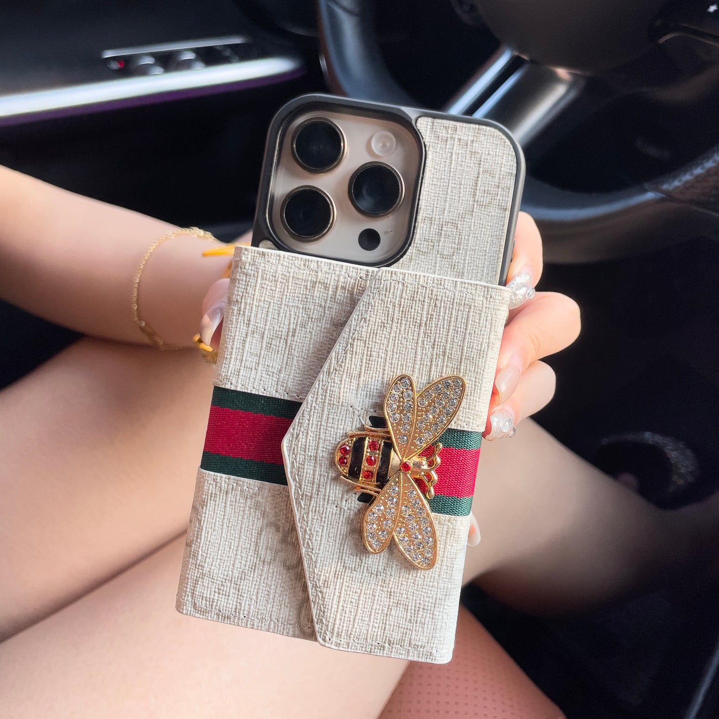 GG Advanced Crossbody iPhone -kotelo korttitaskulla & Olkahihna