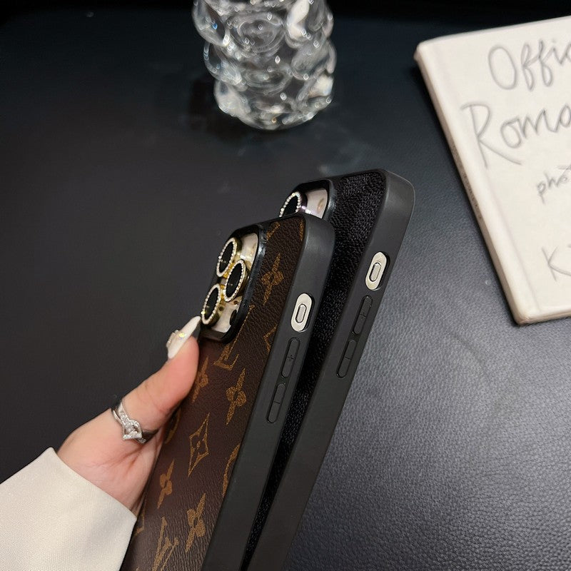 Lou Black Logo Läderfodral för iPhone