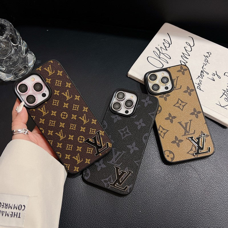 Lou Black Logo Läderfodral för iPhone