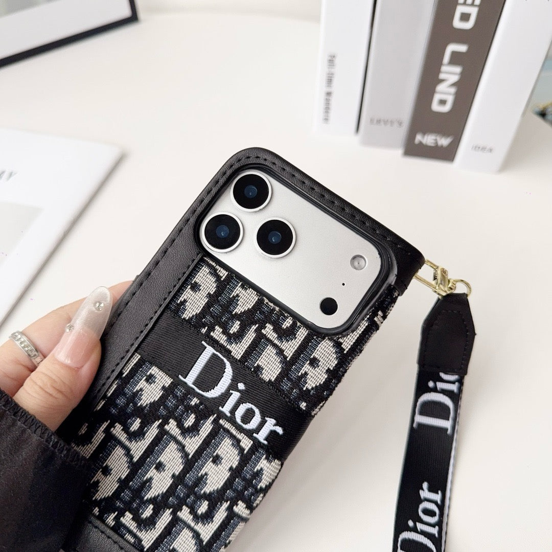 CD:n elegantti kuviollinen lompakkokotelo irrotettavalla rannehihnalla