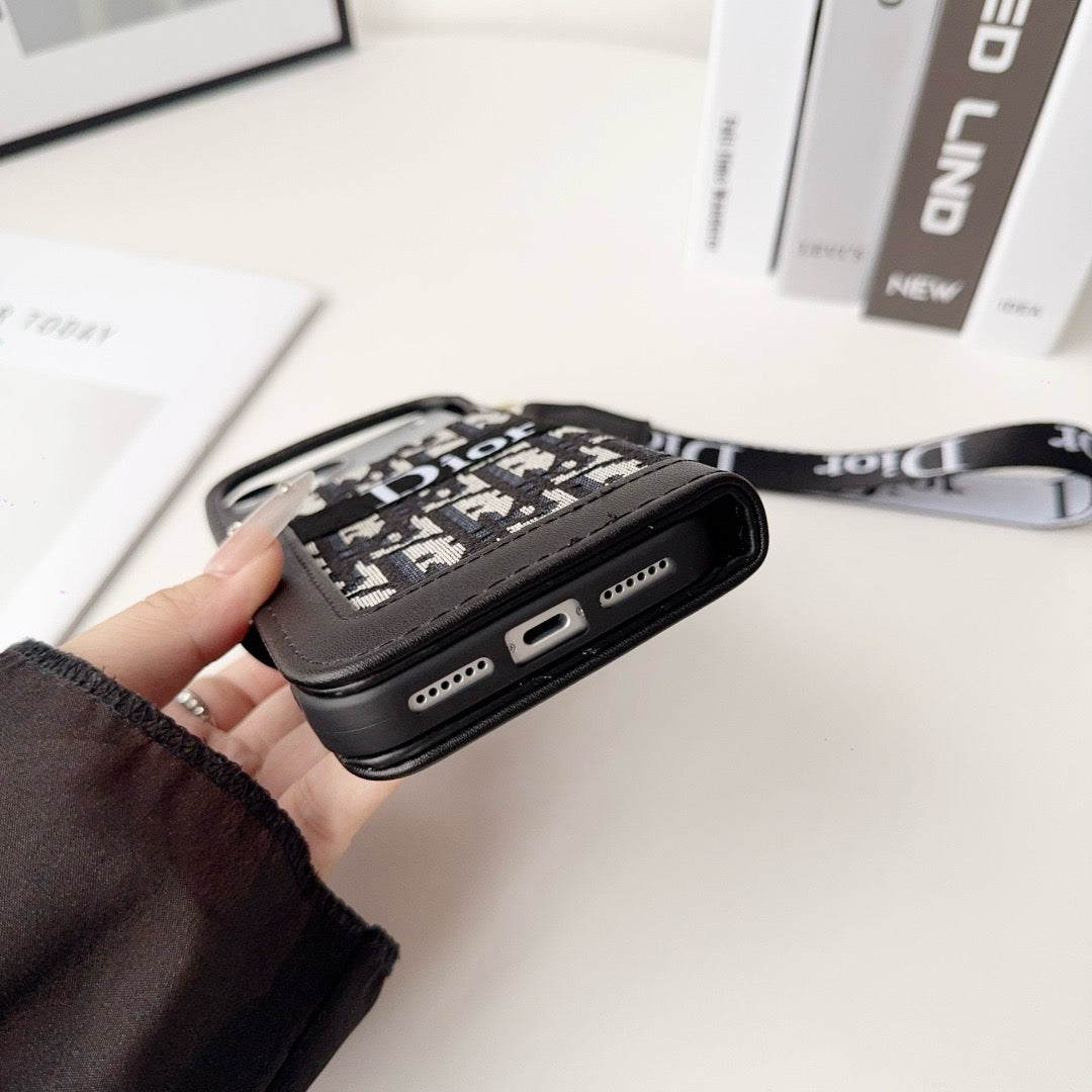 CD:n elegantti kuviollinen lompakkokotelo irrotettavalla rannehihnalla