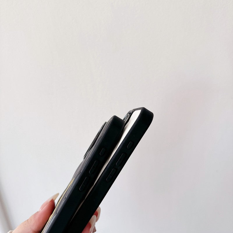 Pyhä Musta & Valkoinen nahkainen iPhone-kotelo