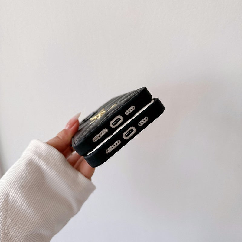 Pyhä Musta & Valkoinen nahkainen iPhone-kotelo