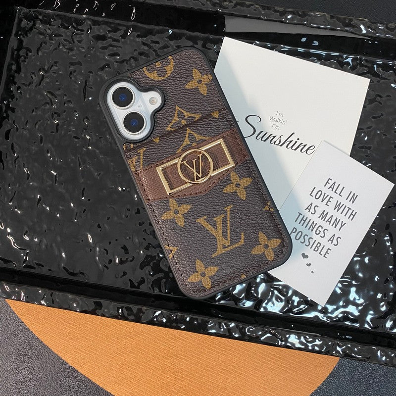 Lou Card Bag Guld Logo iPhone Case