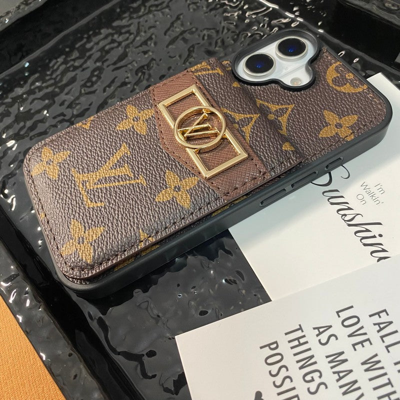 Lou Card Bag Guld Logo iPhone Case