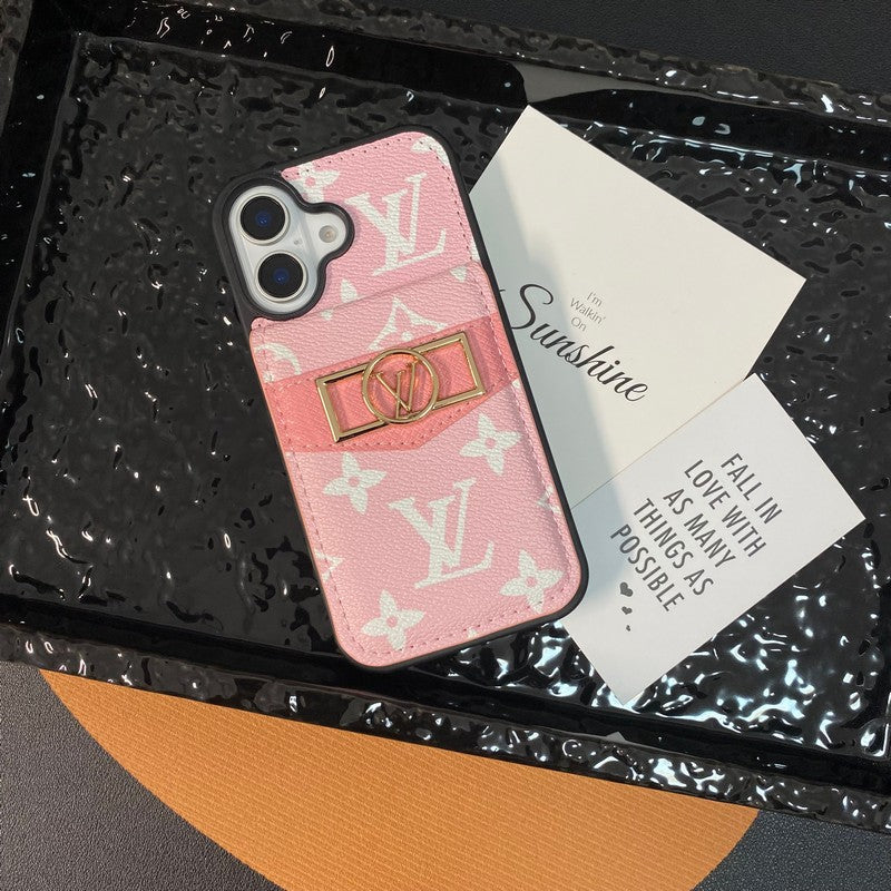 Lou Card Bag Guld Logo iPhone Case