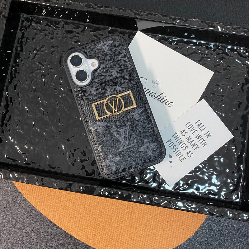 Lou Card Bag Guld Logo iPhone Case