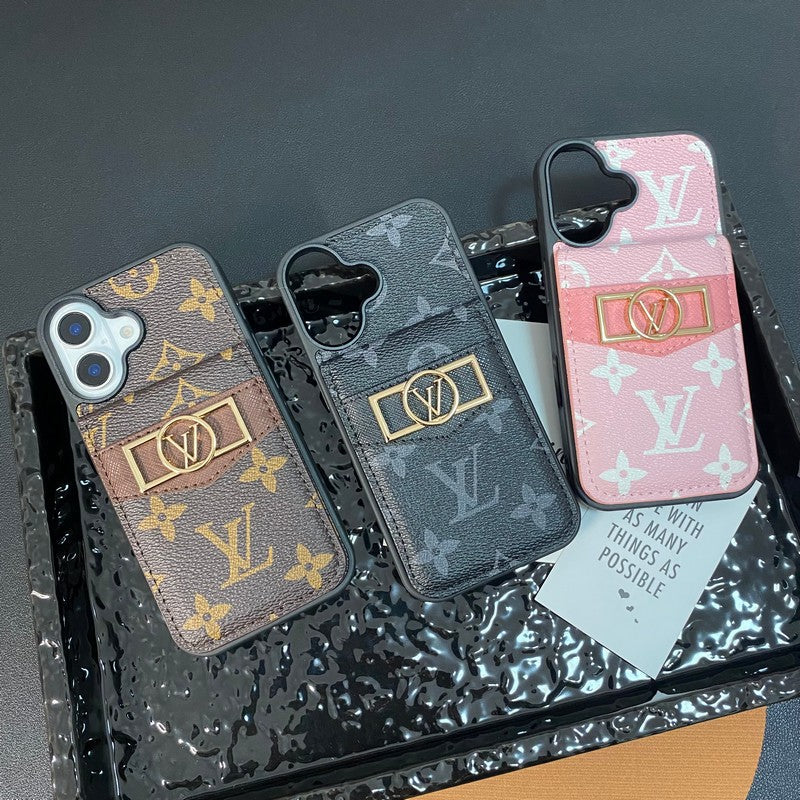 Lou Card Bag Guld Logo iPhone Case
