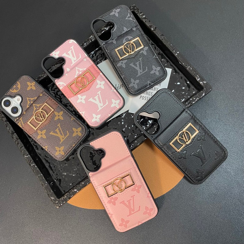 Lou Card Bag Guld Logo iPhone Case