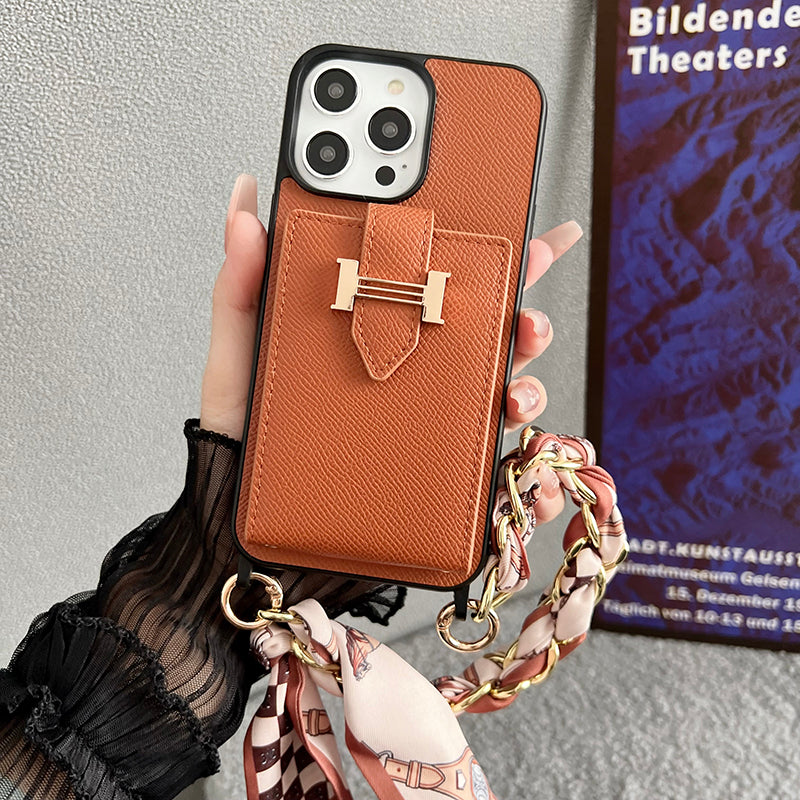 H Card Bag Šátky Kožené pouzdro na iPhone
