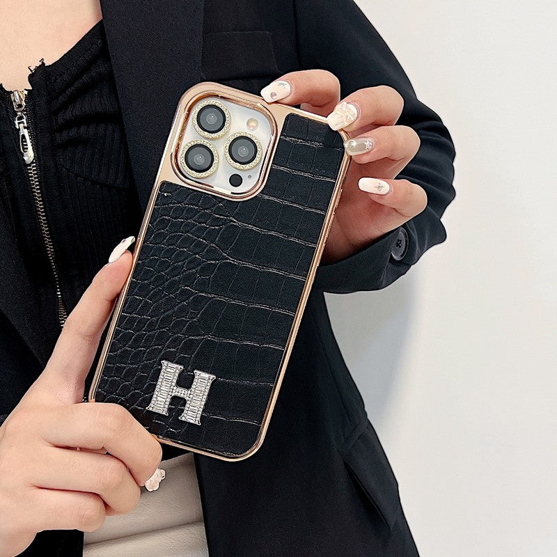Herm Diamond Logo Rose Gold Pouzdro na iPhone