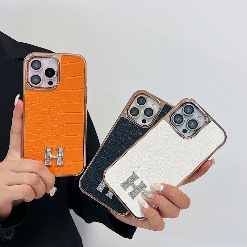 Herm Diamond Logo Rose Gold Pouzdro na iPhone