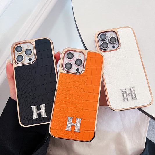 Herm Diamond Logo Rose Gold Pouzdro na iPhone