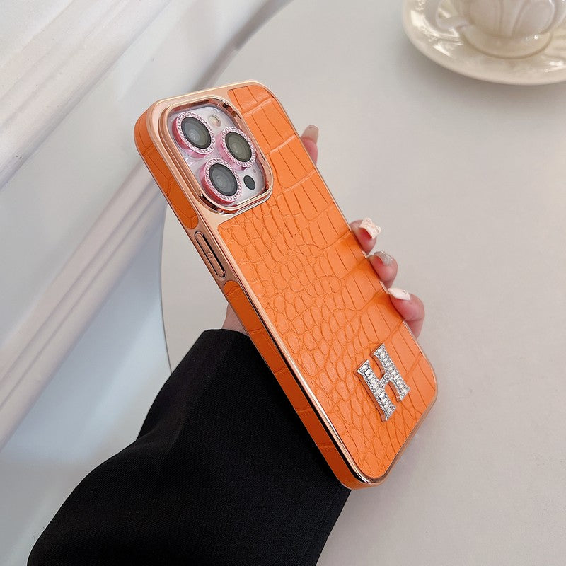 Herm Diamond Logo Rose Gold Pouzdro na iPhone