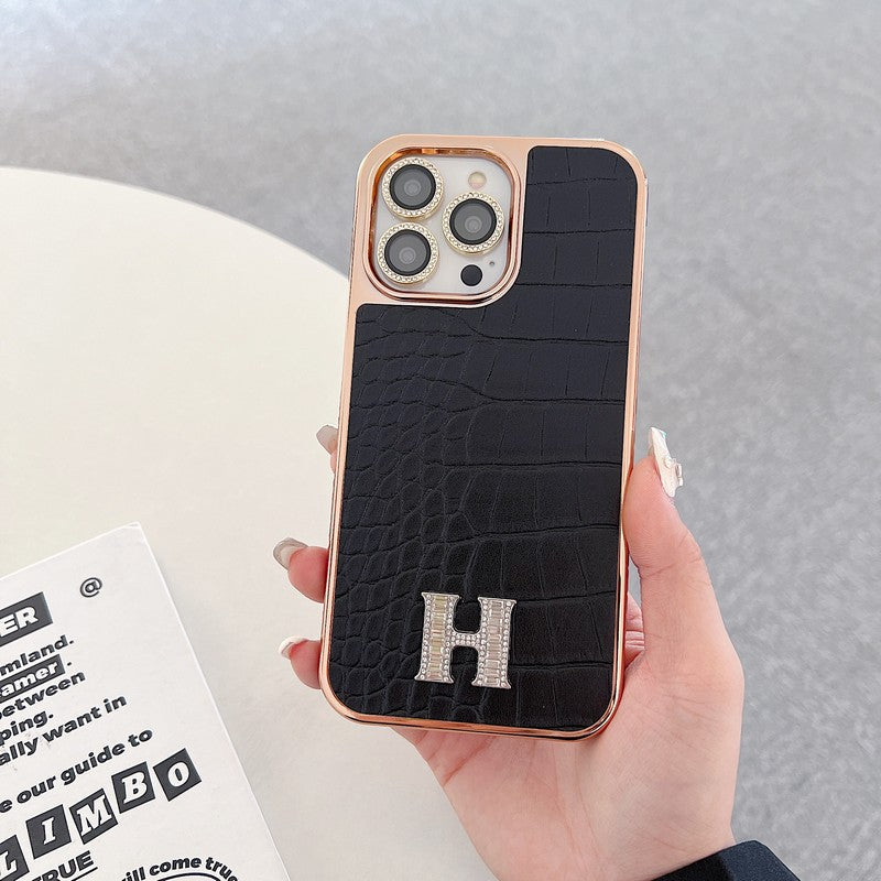 Herm Diamond Logo Rose Gold Pouzdro na iPhone