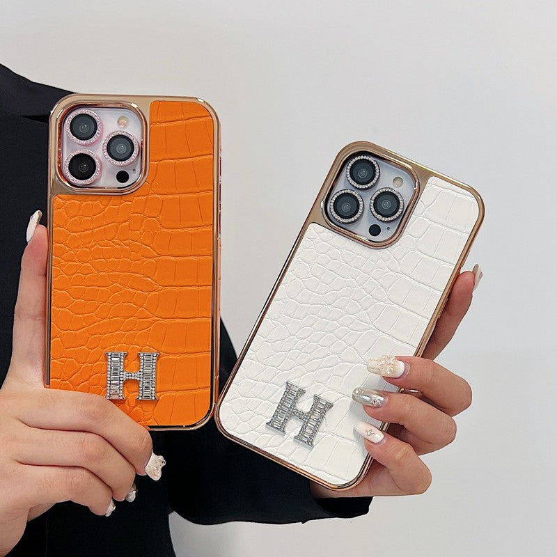 Herm Diamond Logo Rose Gold Pouzdro na iPhone
