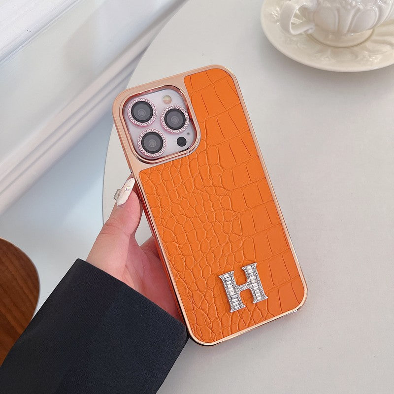 Herm Diamond Logo Rose Gold Pouzdro na iPhone