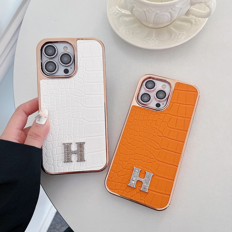 Herm Diamond Logo Rose Gold Pouzdro na iPhone