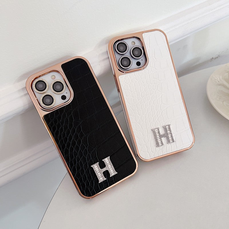 Herm Diamond Logo Rose Gold Pouzdro na iPhone
