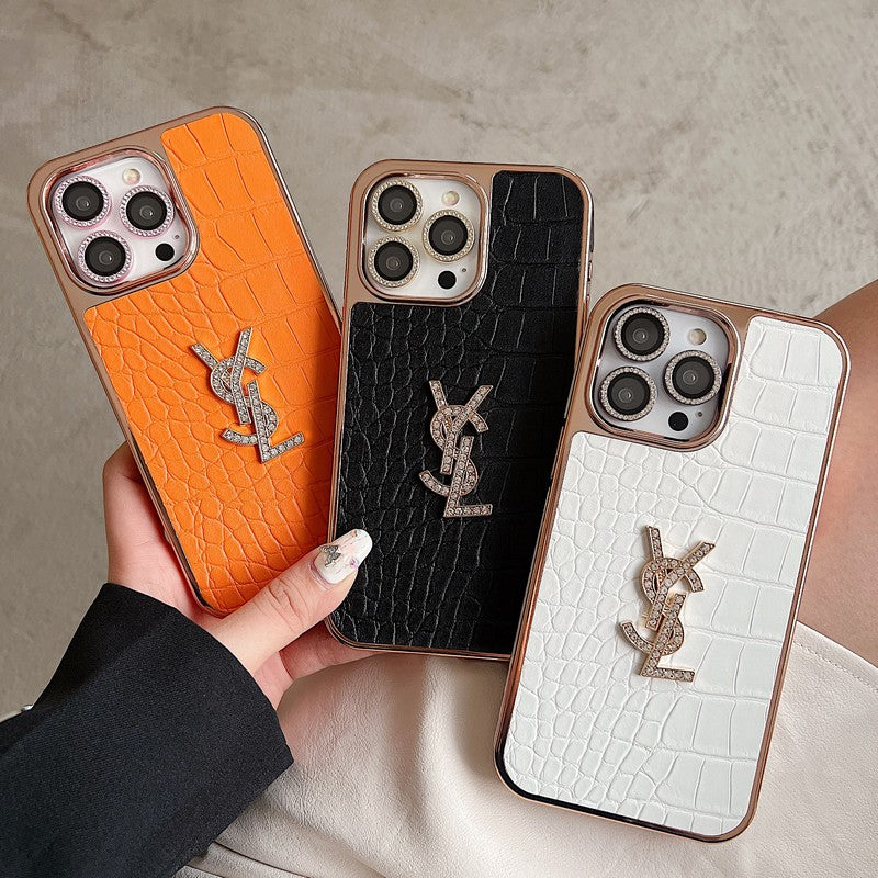 Θήκη iPhone Saint Color Δερμάτινη ροζ χρυσή