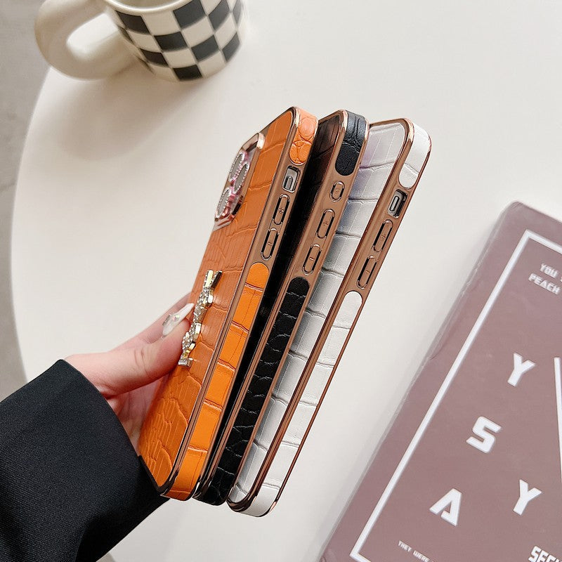 Θήκη iPhone Saint Color Δερμάτινη ροζ χρυσή