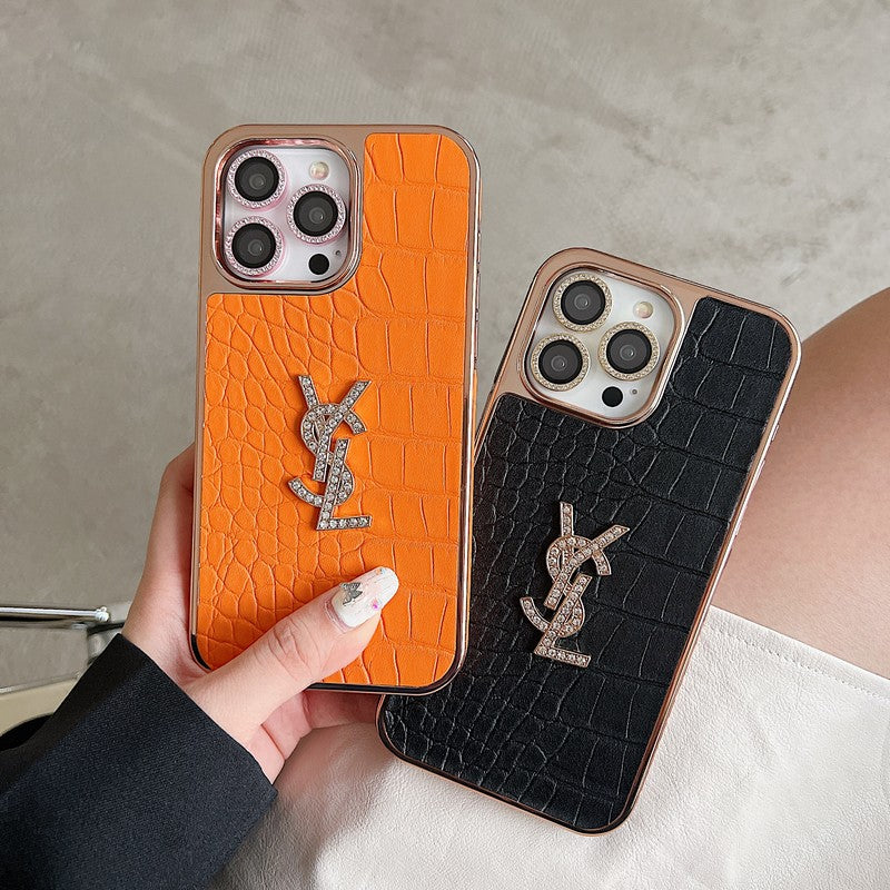 Θήκη iPhone Saint Color Δερμάτινη ροζ χρυσή