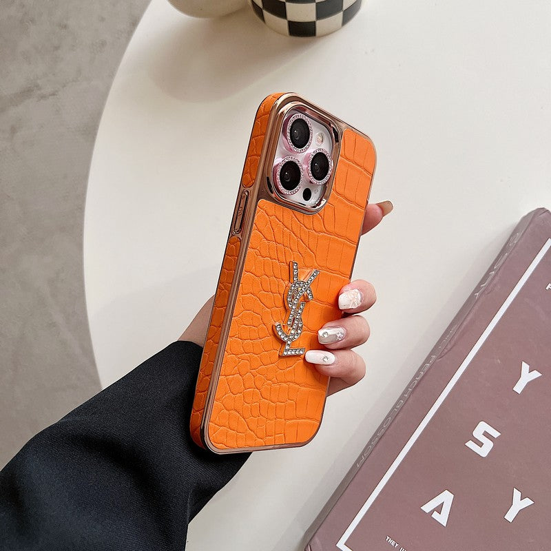 Θήκη iPhone Saint Color Δερμάτινη ροζ χρυσή