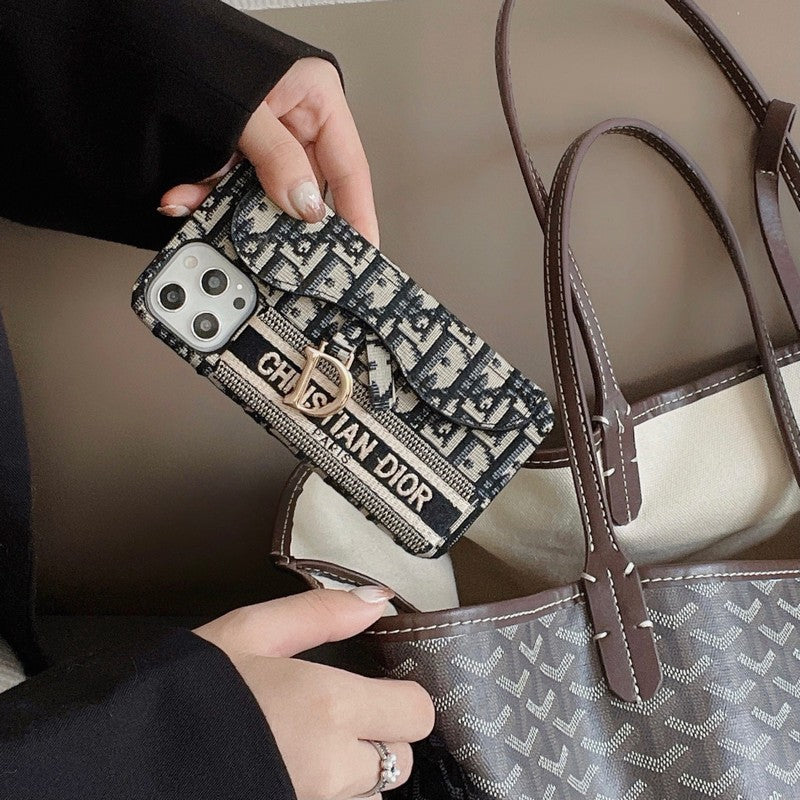 CD Schwarz & Graue Stofftasche für iPhones