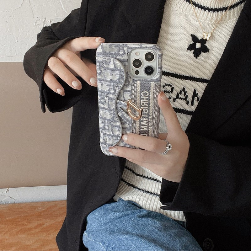 CD Schwarz & Graue Stofftasche für iPhones