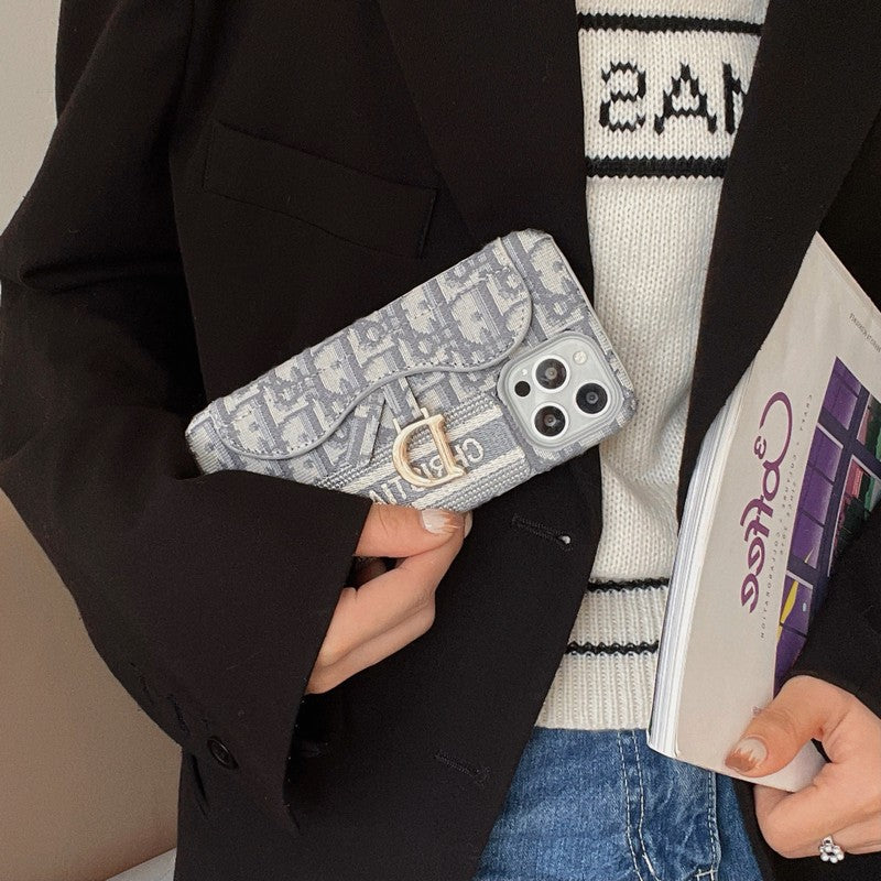 CD Schwarz & Graue Stofftasche für iPhones