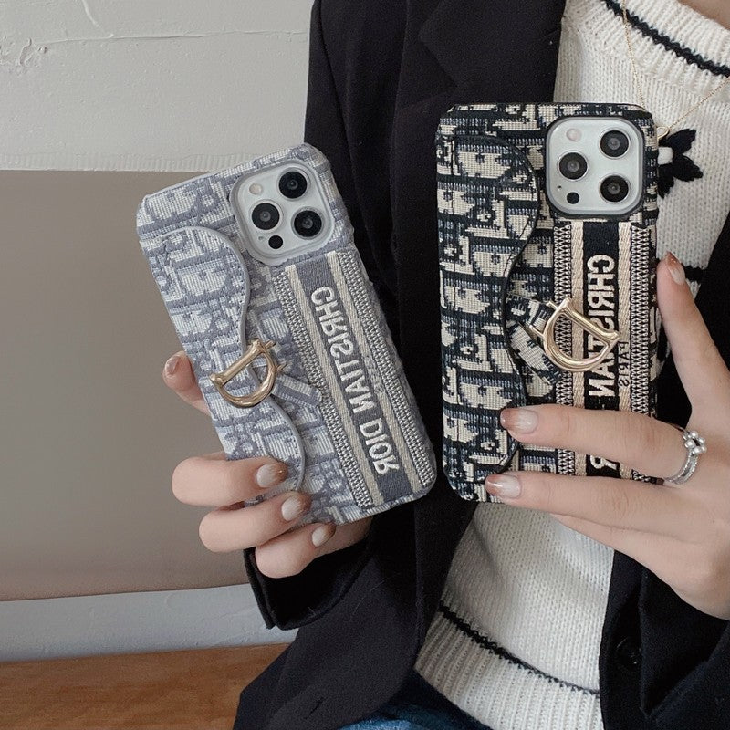 CD Schwarz & Graue Stofftasche für iPhones