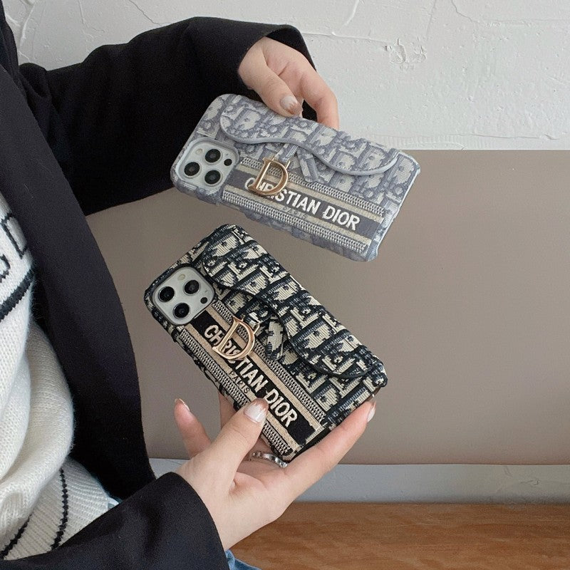 CD Schwarz & Graue Stofftasche für iPhones