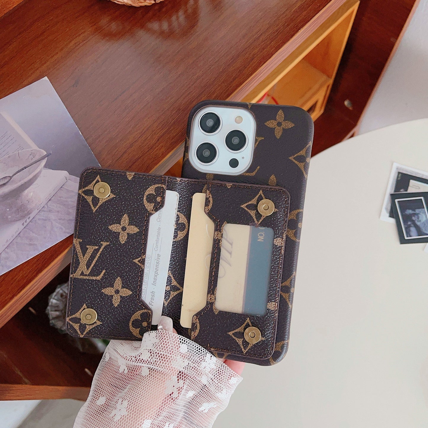 Lou kaarthouder iPhone-hoesje