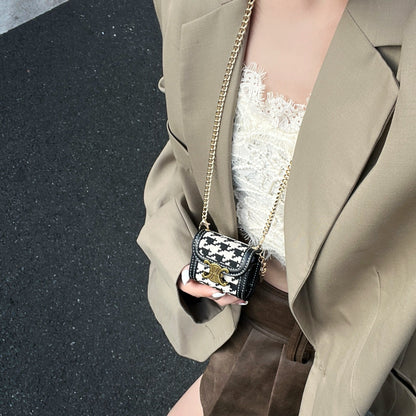 Luxury Leather Keychain AirPods Case with Gold Hardware