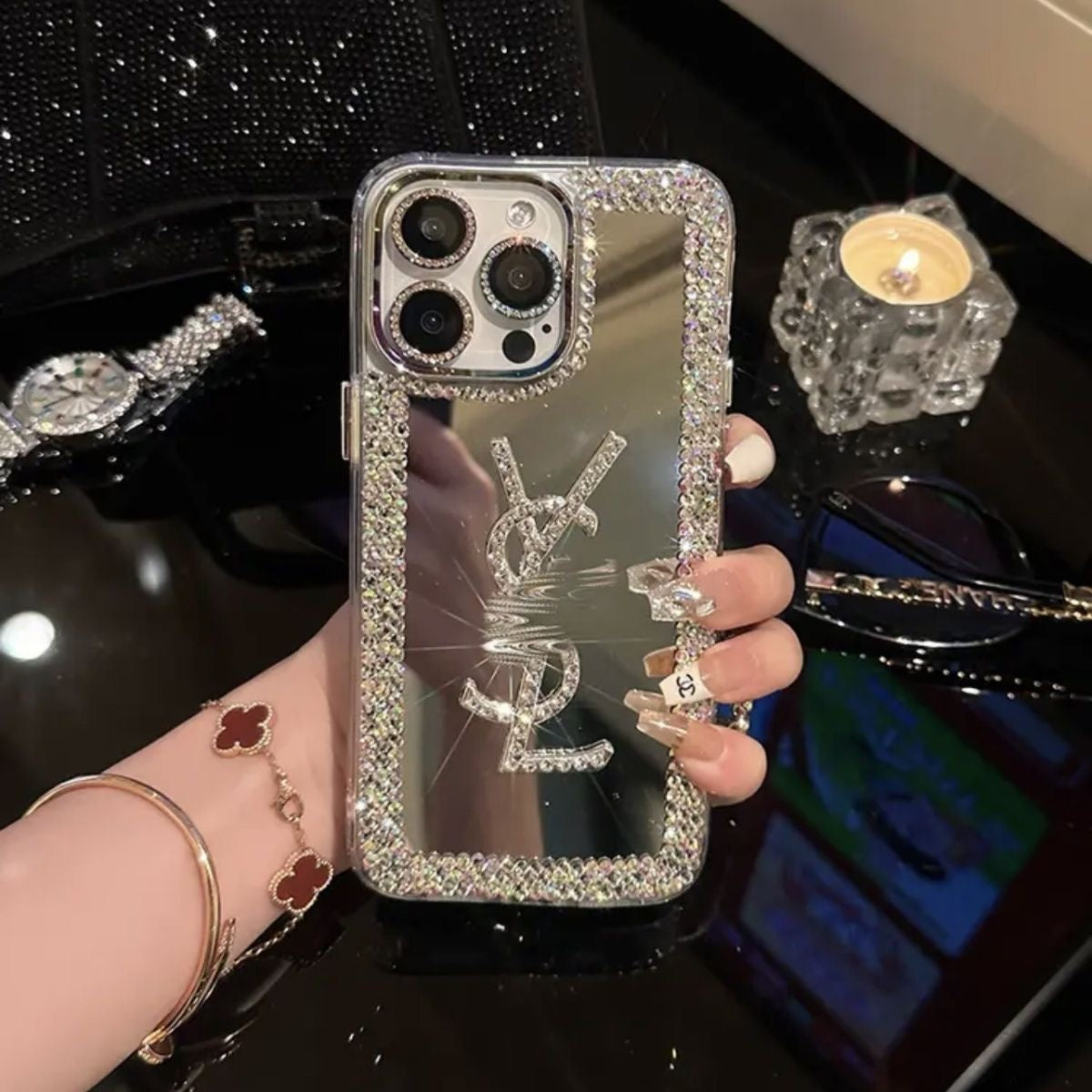 Glamoureuze Beauty Mirror iPhone-hoesje – Make-up & Stijlvol onderweg!