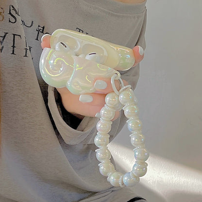 Angel Wing AirPods Case with Pearl & Beaded Charm
