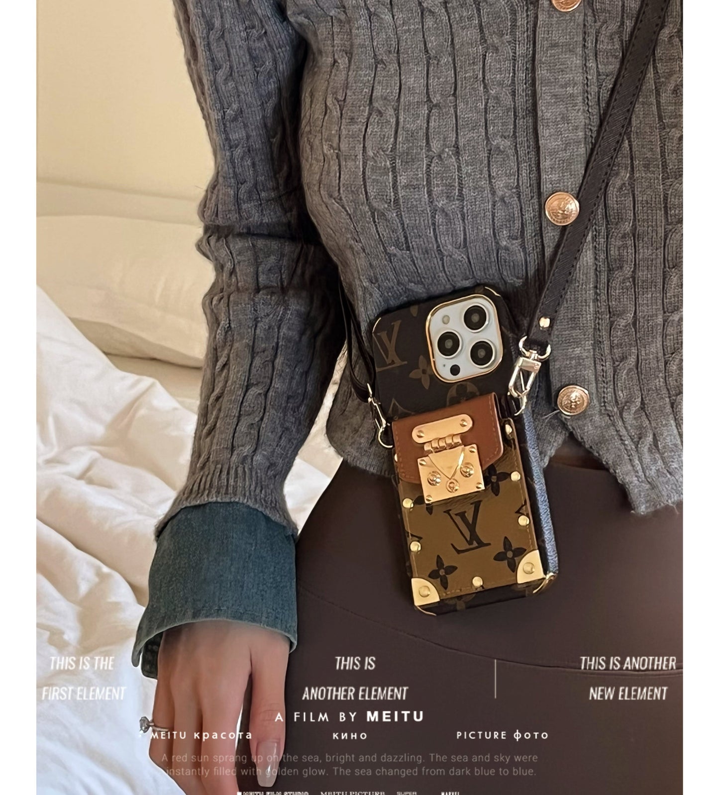 Kožené pouzdro na iPhone Lou Chain