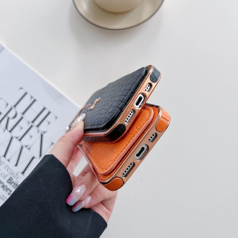 H Rose Gold nahkainen iPhone-kotelo