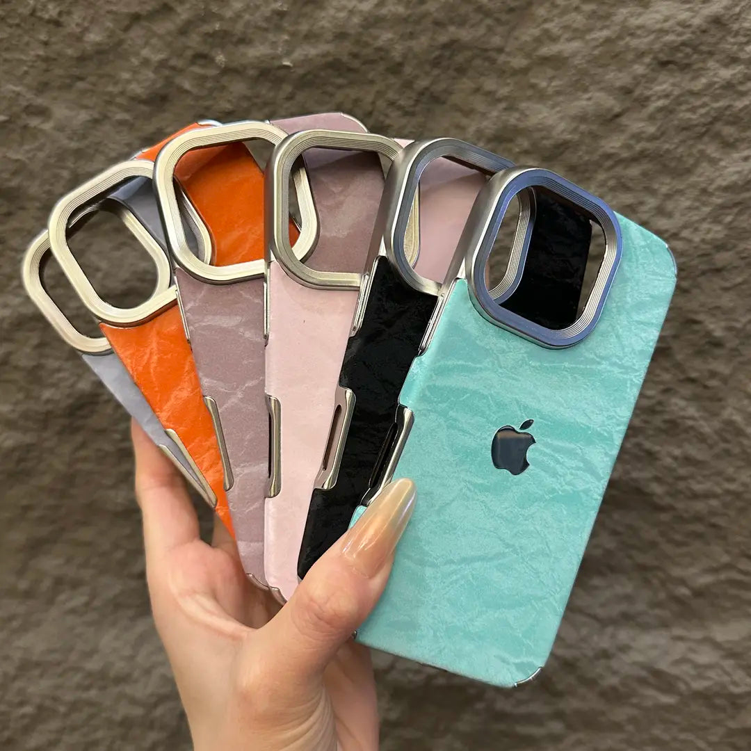 Velvet Snow Texture iPhone Case with Electroplated Frame