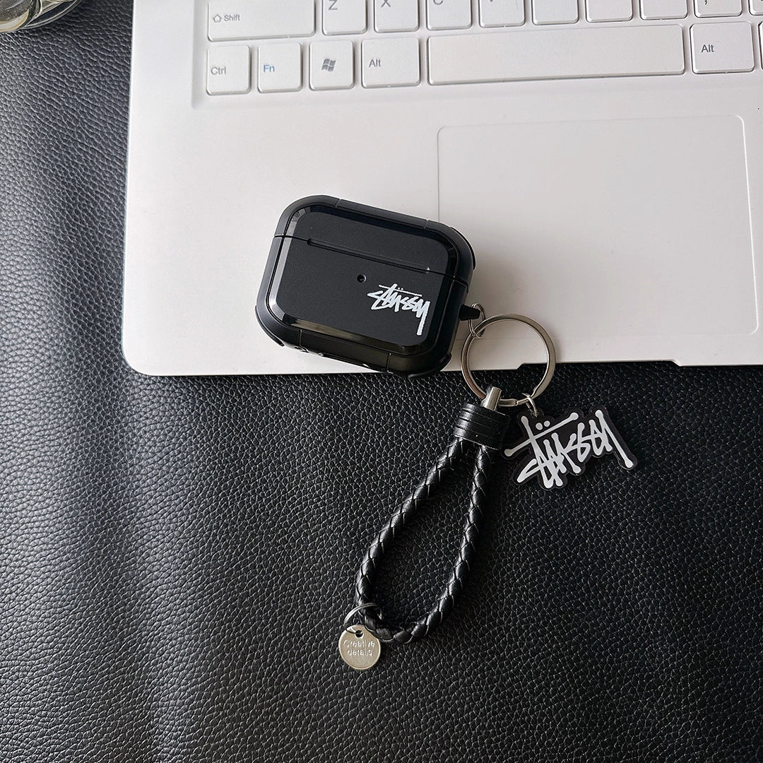 Étui pour AirPod avec logo Streetwear Skater et sangle tressée