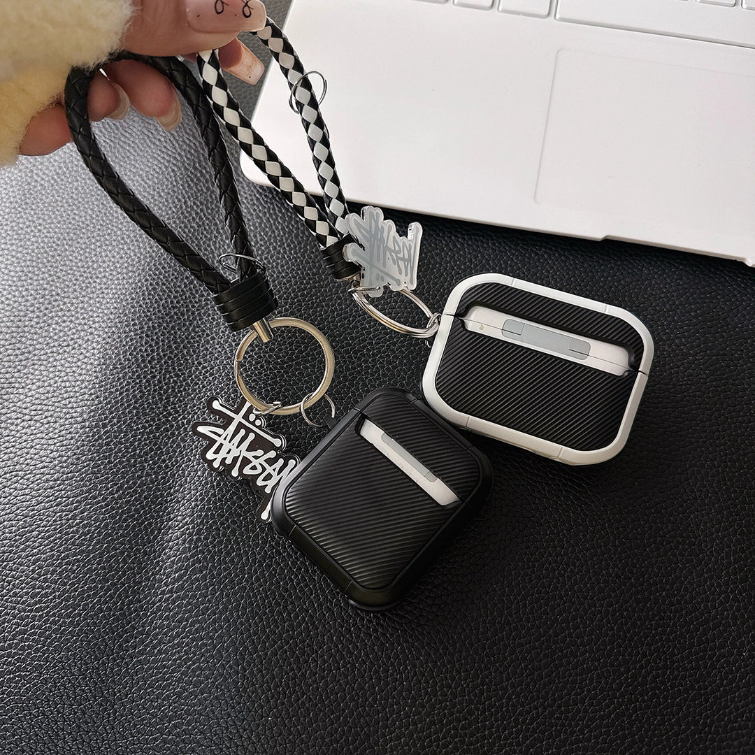 Étui pour AirPod avec logo Streetwear Skater et sangle tressée